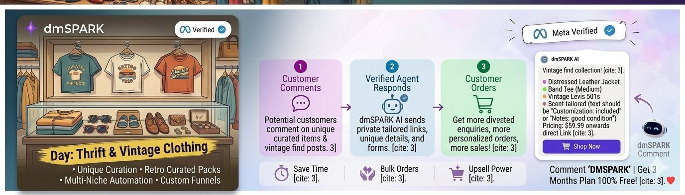 Instagram comment-to-DM guide for thrift and vintage fashion sellers
